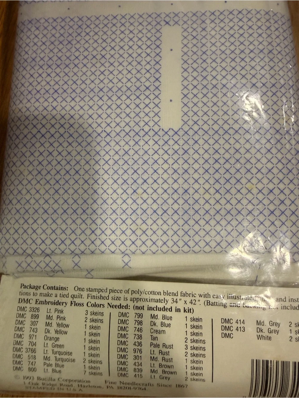 NWT Vintage Bucilla Noah's Ark Stamped Quilt Top for Baby Nursery #64005 Craft